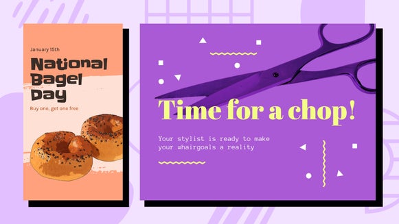 background remover for marketing materials featured image – purple background with a social media post and postcard