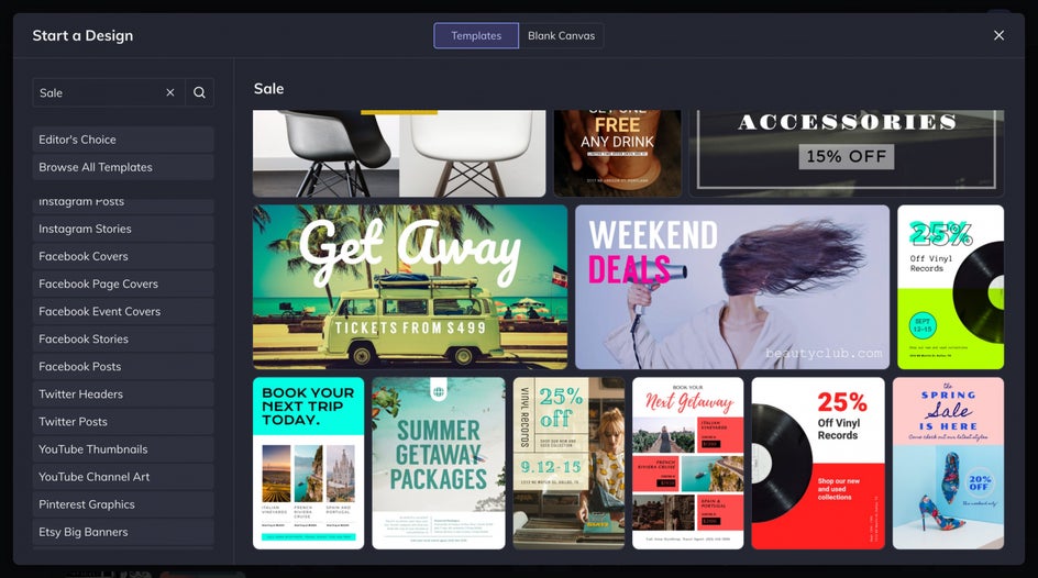 basic start a design in graphic designer