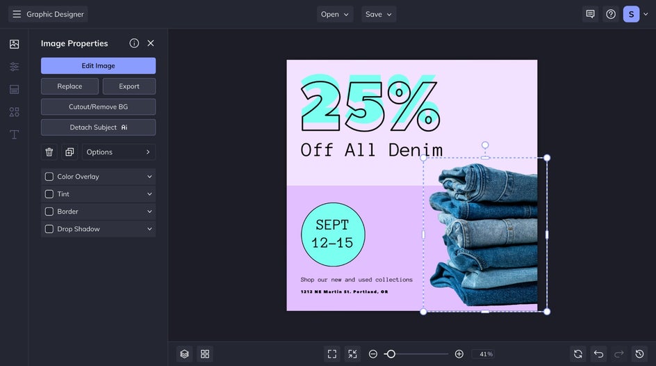 adjust the image layer on template