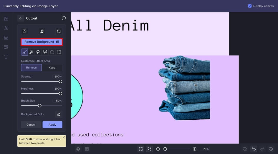 remove background using AI