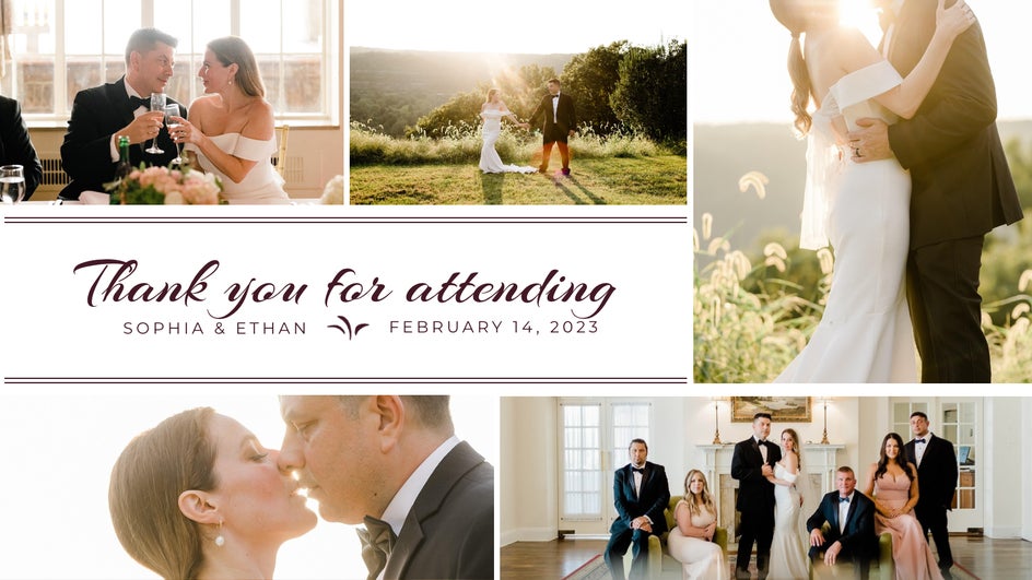 Before: Wedding collage to celebrate event before touch up tab applied.