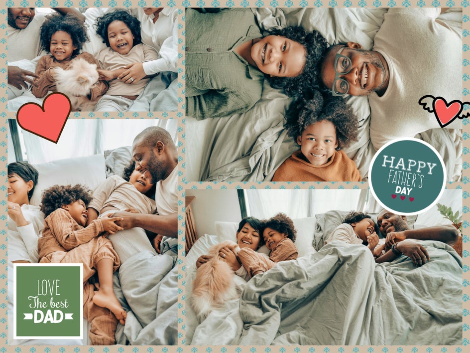 After: Father's day collage with auto enhancements from touch up tab.
