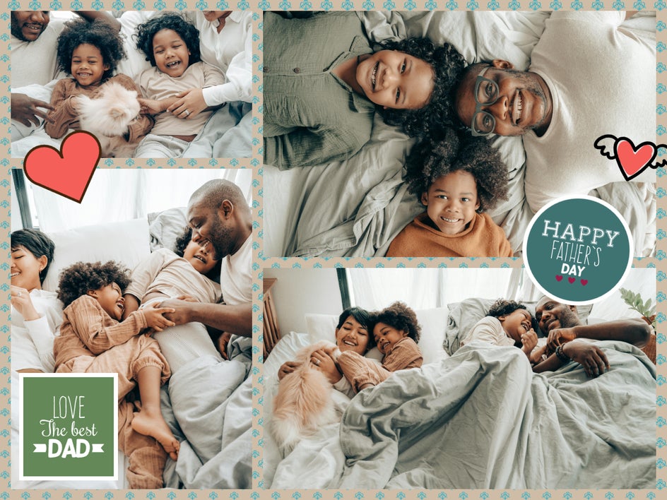 Before: Father's day collage before touch up tools applied.